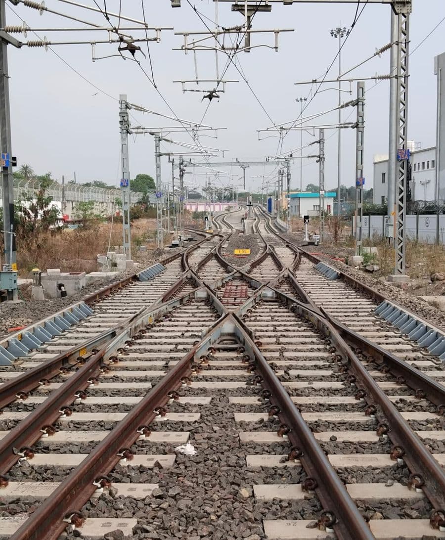 Electrified mainline track work