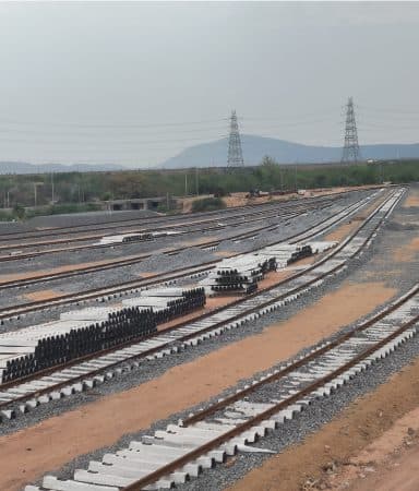 Track laying at the NTPC Ramagundam railway siding yard