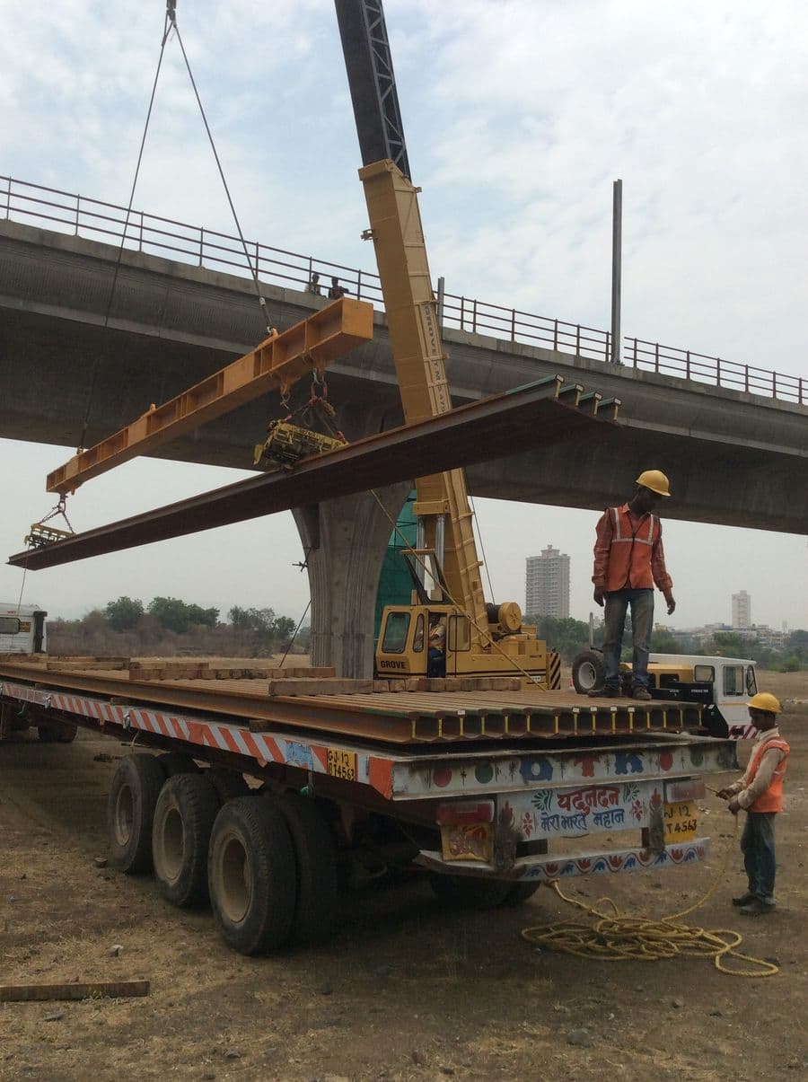Girder handling for bridge works